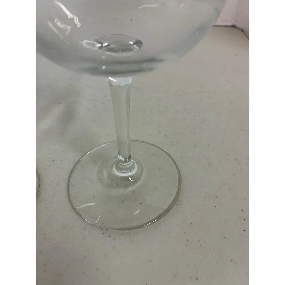 Set of 2 WW Monogram Etched Stemmed‎ Wine Glasses Clear Glass Barware